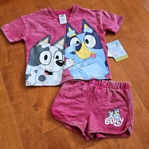 Nwt GIRL BLUEY SHORTSET